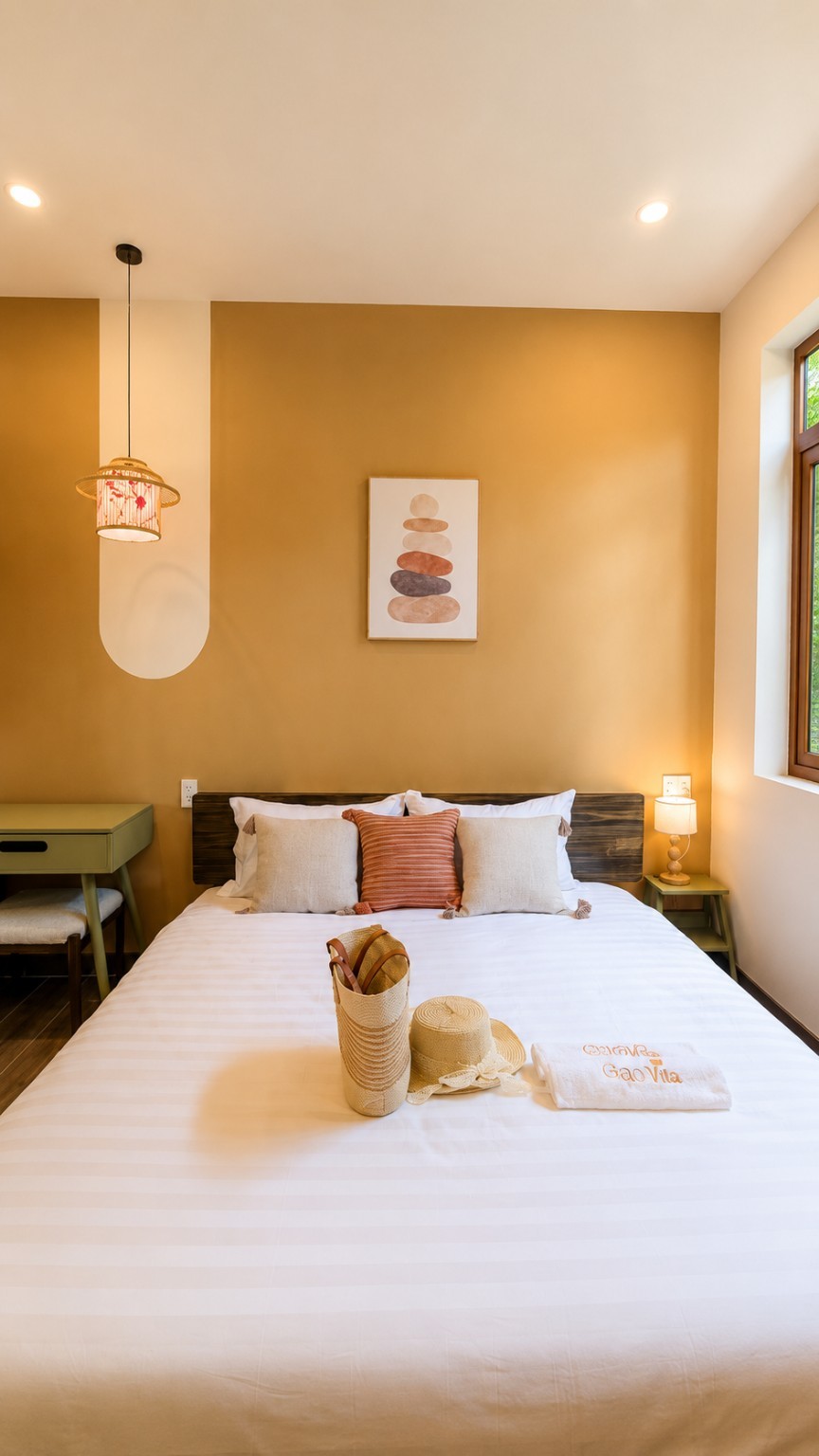 Sớm Mai: Góc giường với cửa sổ lấy sáng